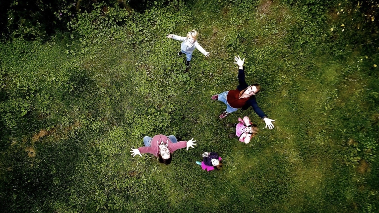 Drone, Famille, Couple, Vue du ciel, Artistique, Traditionnel, Lifestyle